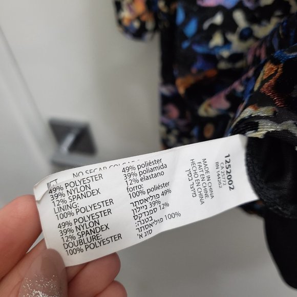 DEX Black/Blue/Orange/Pink Velour Fully Lined Long Sleeve Tunic Size M - Picture 4 of 10